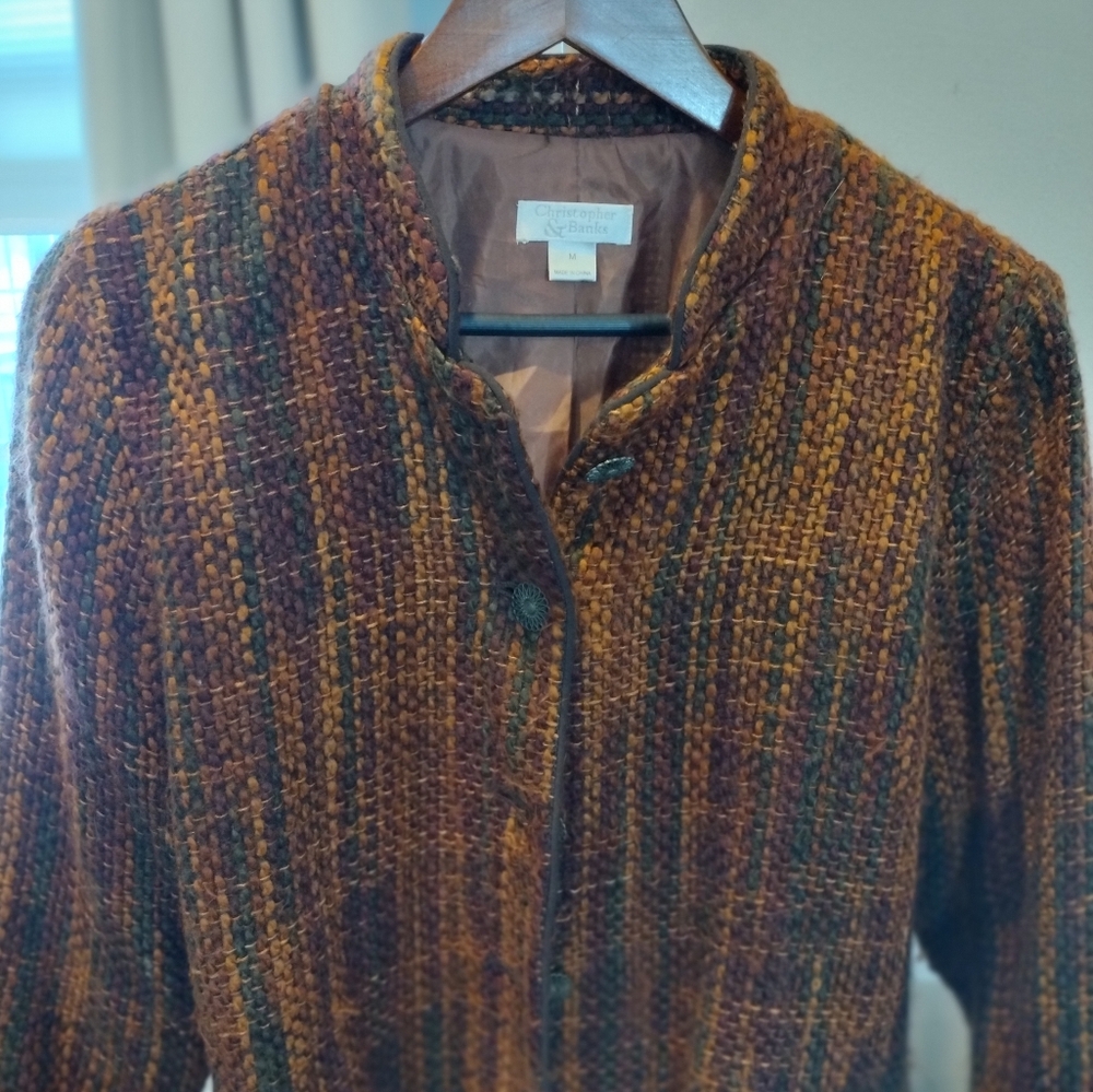 Rusty colored interwoven blazer - Picture 2 of 4